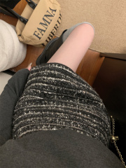 Atmosphere retro sequin skirt French slim temperament small fragrance A-line low waist short skirt for women