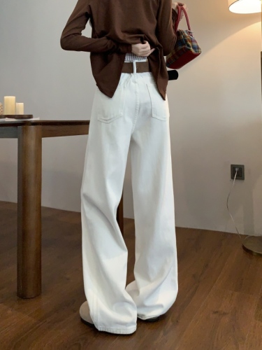 New spring style loose and slim versatile denim wide-leg pants floor-length pants