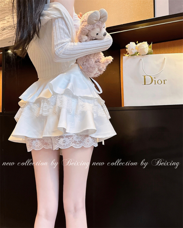 Puffy skirt new high-waisted slim cake skirt design niche A-line short skirt