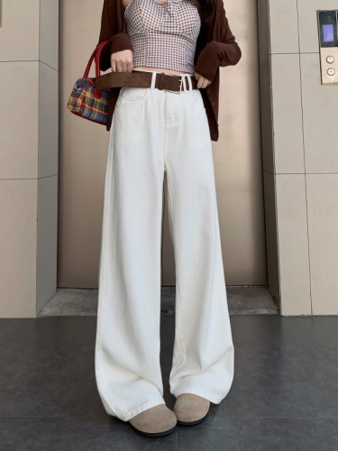 New spring style loose and slim versatile denim wide-leg pants floor-length pants