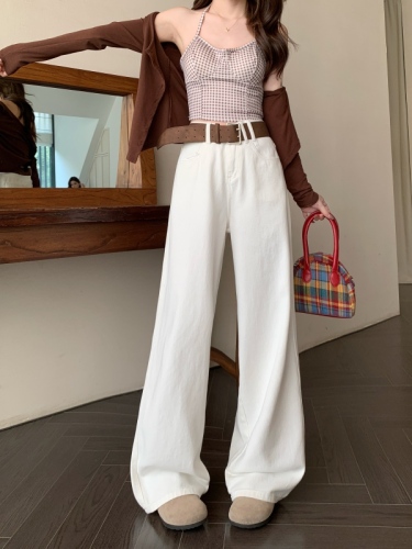 New spring style loose and slim versatile denim wide-leg pants floor-length pants