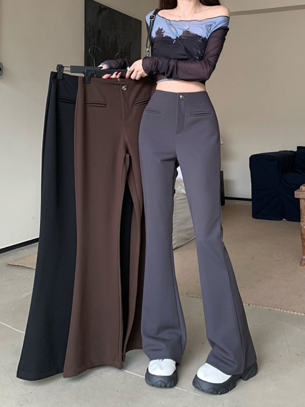 Early autumn new casual pants design sense suit pants for women with micro-flare slim trousers