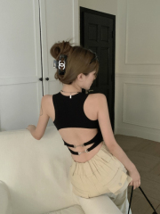 Summer women's suspender vest wears a backless and beautiful back sleeveless sweet and cool top for summer