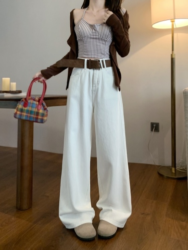 New spring style loose and slim versatile denim wide-leg pants floor-length pants