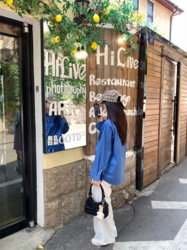 Irregular splicing lace details drawstring neck shirt top