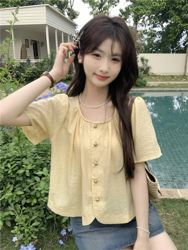 New summer French sweet small fresh shirt top for women