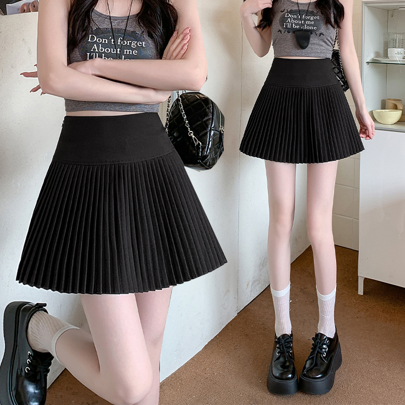 Real shot of 2025 spring and summer new style slim high waist comfortable and versatile Korean version suit fabric skirt short skirt for girls