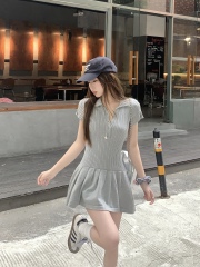 Real shot of American retro hot girl lace spliced ​​suspender dress for women with backless sexy hip skirt