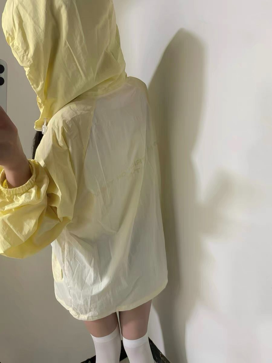 美式拼接撞色連帽防曬衣男女夏季情侶輕薄速干
