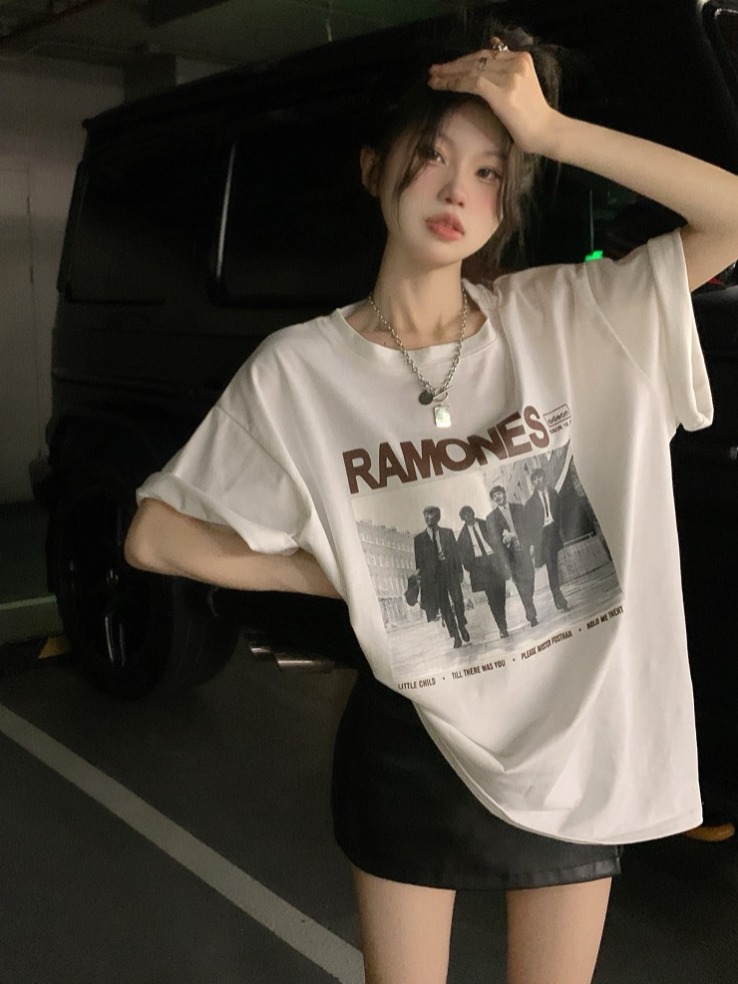 Foot code original Korean foreign trade short-sleeved T-shirt for women loose Korean version ins trendy summer new versatile short-sleeved top for women