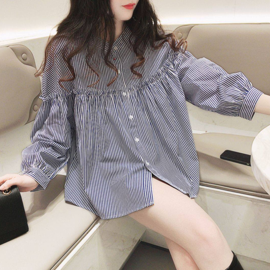 2025 spring clothing new large-size women's spliced ​​loose shirt sweet wood earring shirt M-4XL200 jin