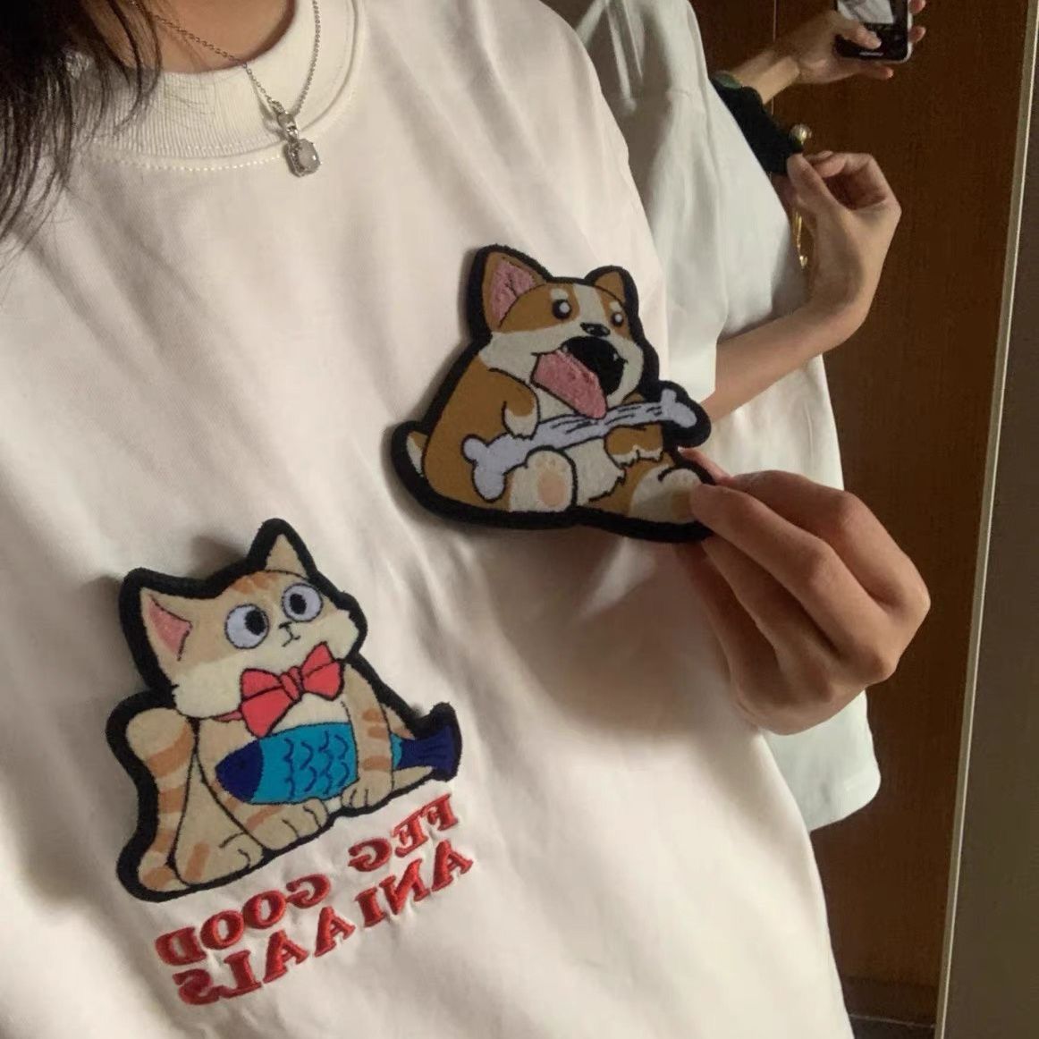 原版輔料純棉210克精梳緊密短袖t恤女