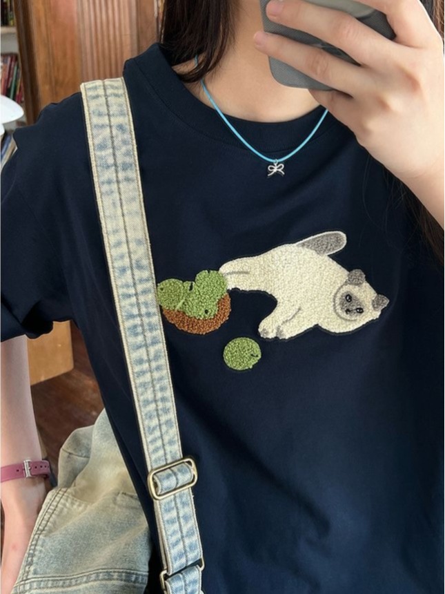 毛巾秀 純棉200克精梳緊密短袖t恤女