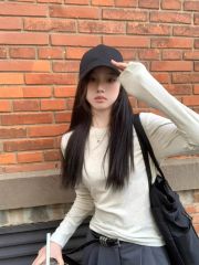 1*1 260克隨心裁純色長袖上衣春秋修身顯瘦內搭T恤正肩打底衫