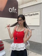 260g lace suspender vest for women in spring, bottoming shirt, embroidered ballet style unique top