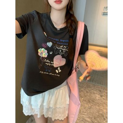韓國外貿短袖t恤女寬鬆韓版ins潮夏季新款中長款半袖上衣ins潮