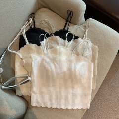 Real shot of spring lace wavy lace suspender