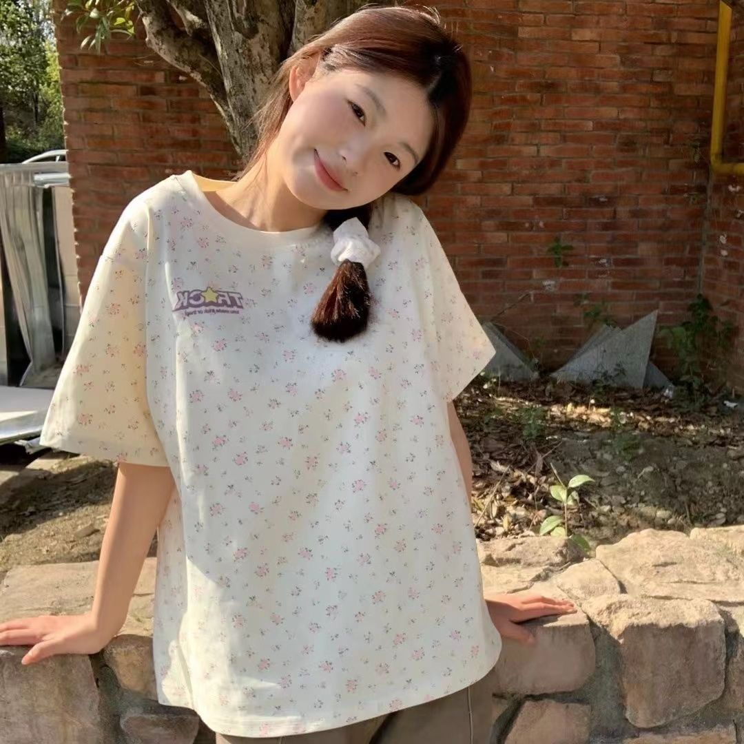 羅紋領純棉200克精梳緊密賽絡紡短袖t恤女