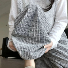 韓國外貿氛圍感灰色格子直筒休閒褲女新款寬鬆慵懶顯瘦闊腿拖地褲