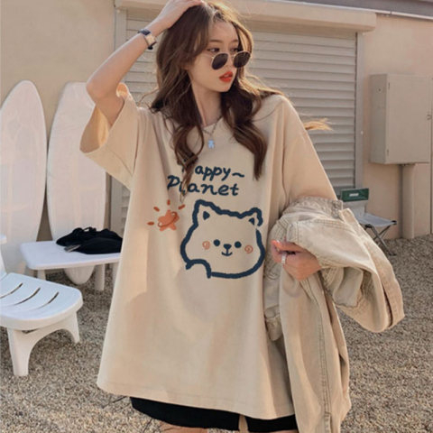 Foot code original Korean foreign trade short-sleeved T-shirt for women loose Korean version ins trendy summer new versatile short-sleeved top for women