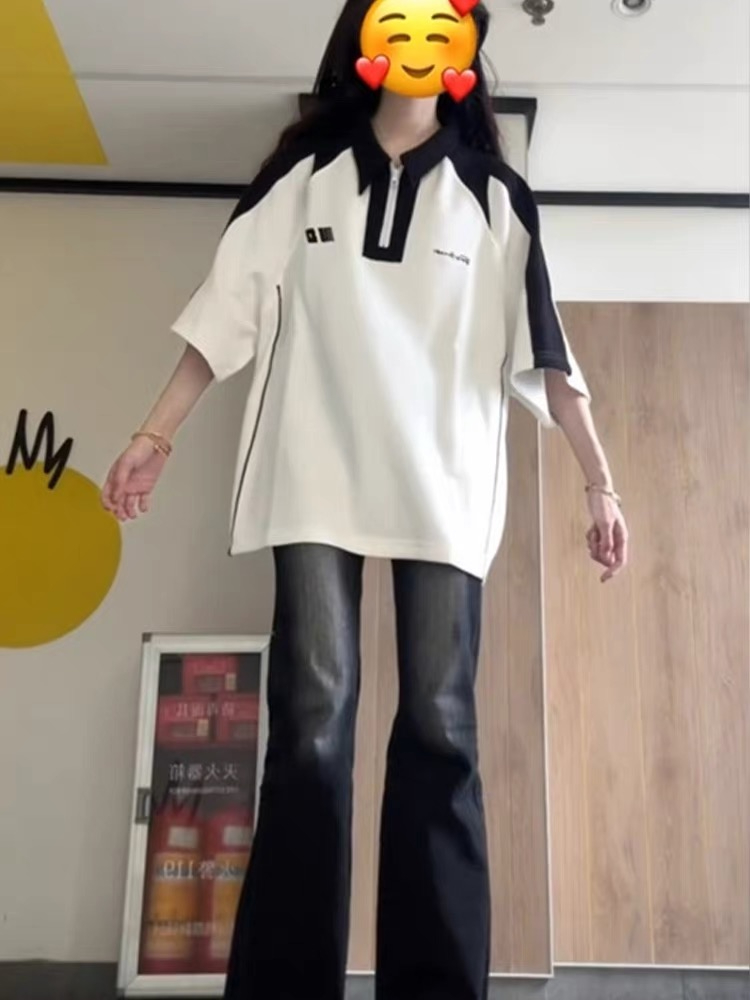 前後刺秀純棉200克精梳緊密賽絡紡短袖t恤女