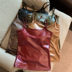 Real shot of spring pu leather suspender