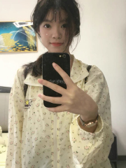 滿印小碎花防曬衣女夏季甜妹寬鬆學院風開衫透氣輕薄外套