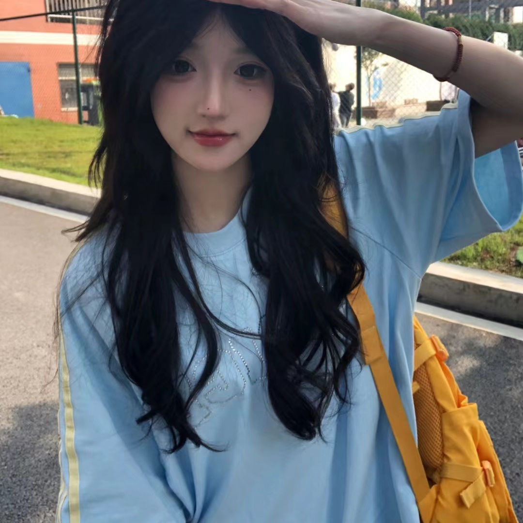 燙鑽 純棉200克精梳緊密短袖t恤女