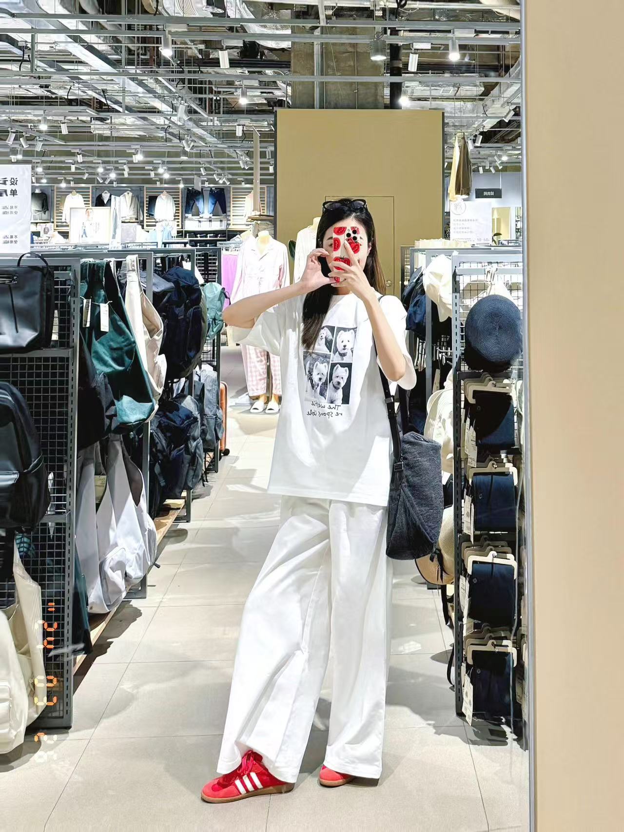 2025新款韓版白色闊腿休閒褲女高腰顯瘦寬鬆垂感拖地褲