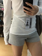 美式休閒運動騎行短褲女夏季辣妹灰色打底褲小個子外穿熱褲