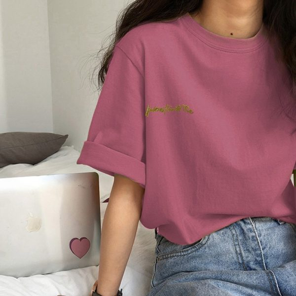 韓國外貿韓版夏季新款短袖t恤女寬鬆韓版時尚百搭短袖上衣女裝