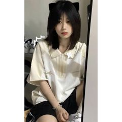 純棉200克精梳緊密賽絡紡短袖t恤女