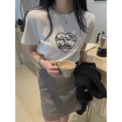 韓國外貿短袖t恤女寬鬆韓版ins潮夏季新款中長款半袖上衣ins潮