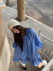 Real shot Korean original single design handmade rose loose dress