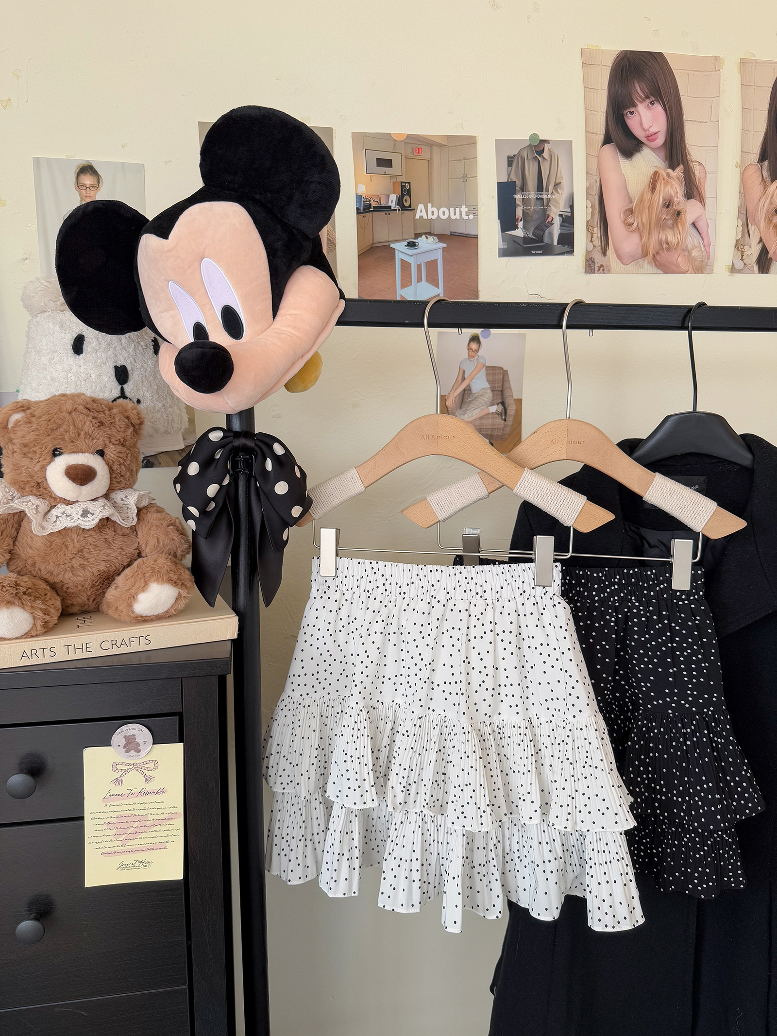 Real shot Korean version of sweet age-reducing polka dot ruffled short skirt in summer new style slim, loose waist fluffy skirt