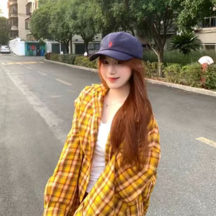 港味復古chic黃色格子襯衫女內搭疊穿寬鬆休閒百搭中長款襯衣外穿