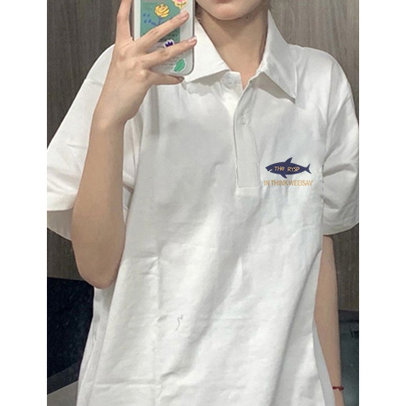 印花純棉210克精梳緊密質量240斤大碼學院風T恤女