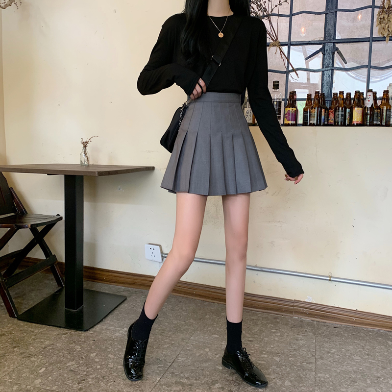 Real shot 2025 spring Korean version of pleated skirt women's skirt short skirt college style high waist student skirt
