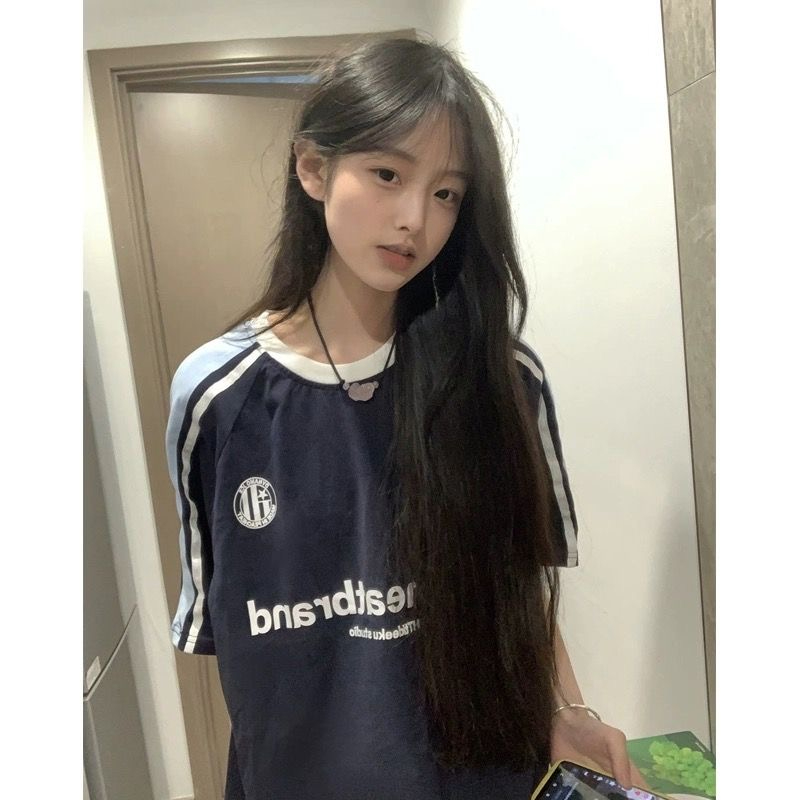 羅紋領 純棉200克精梳緊密短袖t恤女