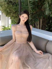 Real shot~ Sweetheart Princess Romantic quicksand ballet skirt slim-fitting mesh dress