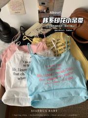 Real photo of pure sexy lace bow suspender vest for women with chest pads and base top trendy