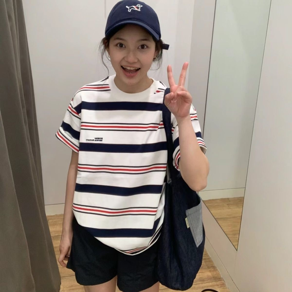 羅紋領純棉200克精梳緊密賽絡紡短袖t恤女