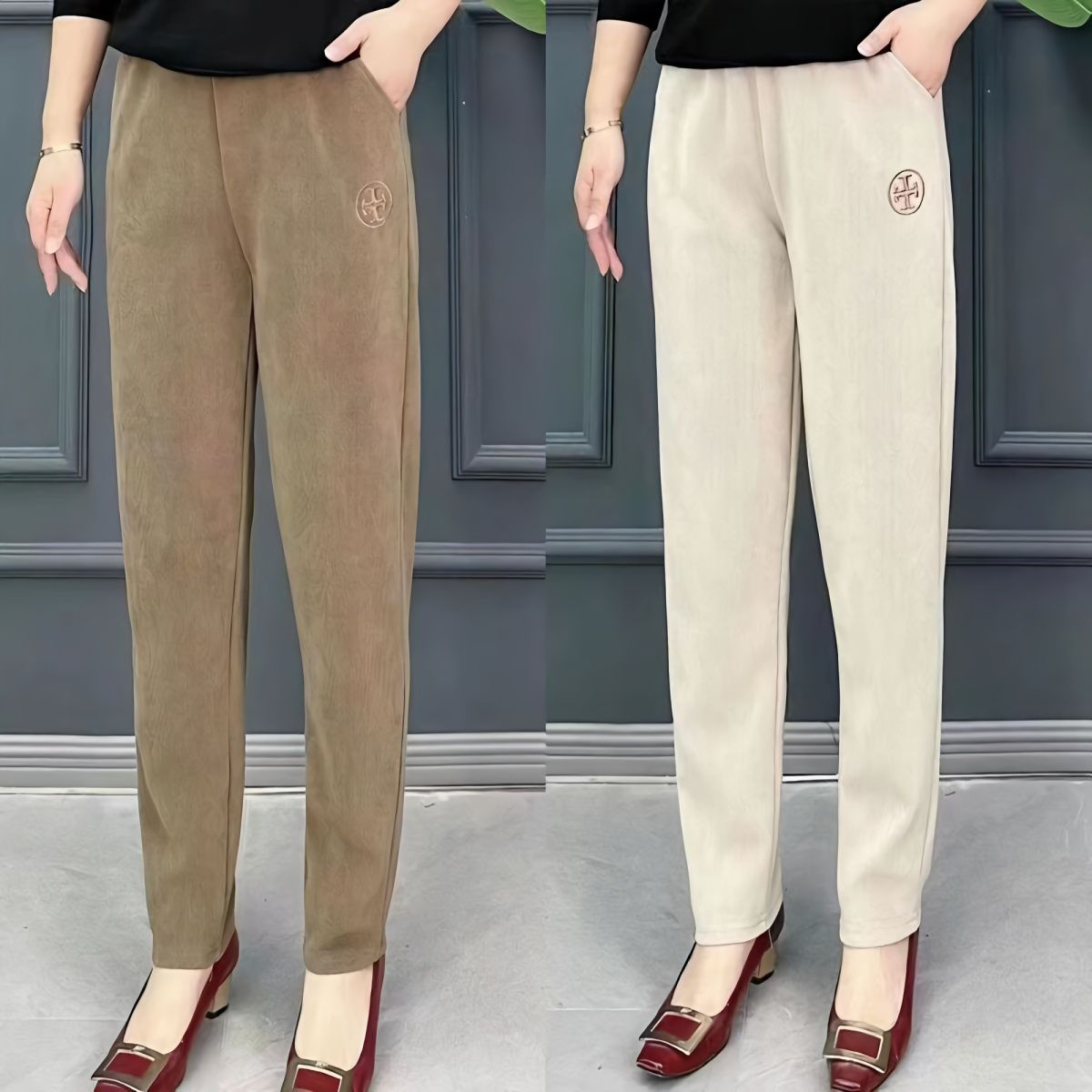 New Spring/Summer Designer Style: Elegant, Trendy, Slimming, Casual, Versatile Women's Outerwear &ndash; Chic Harem Pants for Moms