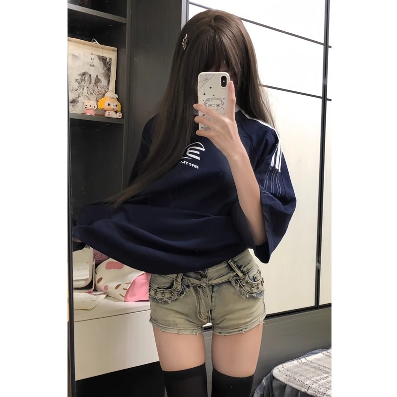 印花+拉條21支超爽棉210克240斤特大碼復古三條杆短袖