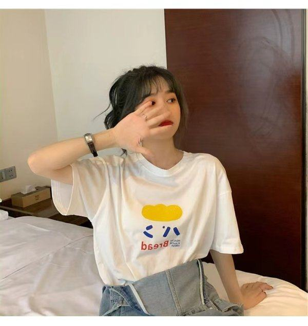 韓國外貿韓版夏季新款短袖t恤女寬鬆韓版時尚百搭短袖上衣女裝