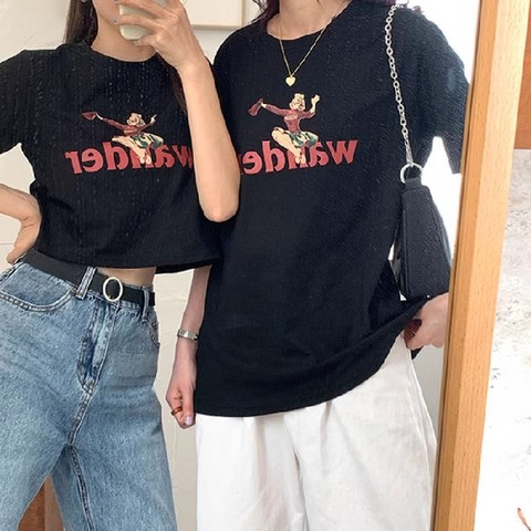 韓國外貿韓版夏季新款短袖t恤女寬鬆韓版時尚百搭短袖上衣女裝
