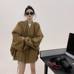 Spring 2025 New Model Thin Jacket with Hong Kong Style Ginger Yellow Baseball Suit for Instagram Casual Loose and Lazy Style Coat