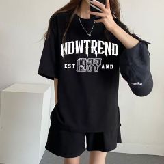Laid-back Youthful Short-sleeve Shorts Set Women's 2025 New Fashion Salt-System Two-Piece Set