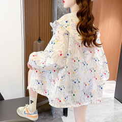 實拍2025夏季寬鬆休閒洋氣百搭薄款拉鏈開衫防曬服外套女