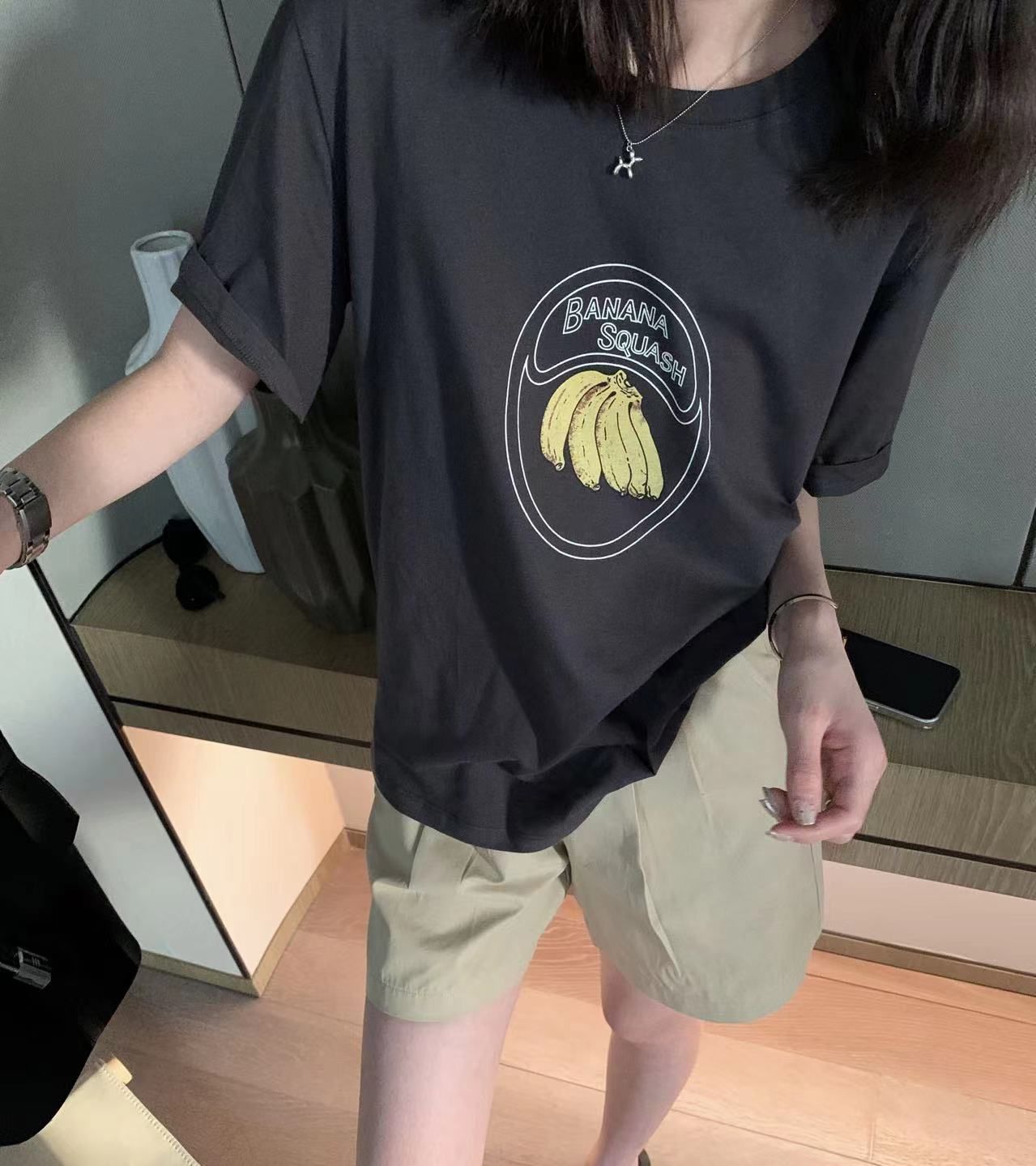 Official photo heavyweight/combed pure cotton back collar with seam edges S-XXXL summer short-sleeved T-shirt for women